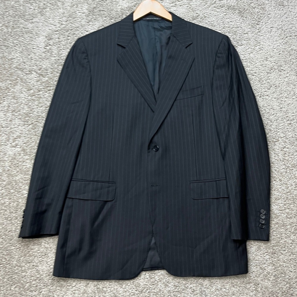 Canali Suit Jacket Mens 50R Pinstripe Super 120s Wool 2-Button Blazer Italy EUC